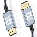 Cable Hdmi 4K 5M,Cable Hdmi 2.0 Haute Vitesse Par Ethernet En Nylon Tresse Supporte 4K@60Hz 2K@144Hz 3D/Hdr Retour Audio-Cordon Hdmi Pour Lecteur Blu-Ray/Ps3/Ps4/Tv 4K Ultra Hd/Ecran