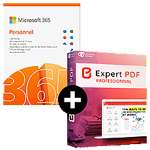 Pack Microsoft 365 Personnel - 1 utilisateur - Abonnement 1 an + Expert PDF Pro 15 - 1 PC - licence perpétuelle