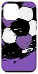 Coque pour iPhone 12 mini Maillot de match de football avec ballon de football violet et blanc