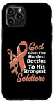 Coque pour iPhone 11 Pro Le dieu du cancer de l'utérin donne des batailles les plus dures aux soldats les plus forts