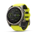 Garmin Fenix 8 51mm Sapphire Solar - Bare Titanium with Amp Yellow Graphite Band