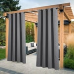 Gardiner för pergola - Utomhusgardiner Set om 2 Isolerande Mörkläggande Ljusblockerande Vattentät Dekoration Inomhus/Utomhus Trädgård med Öglor, L 132 x