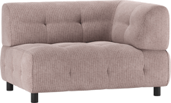 Louis Modulære sofa 1,5-sæder med arm højre, fløjl lyserød H73x90x122 cm