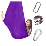 YANFEI Sensory Swing Indoor Autism Kids Cotton Hammock ADHD ADD Therapy Cuddle Up To 440lbs Child Elastic Parcel Steady Seat (Color : PURPLE, Size : 150X280CM/59X110IN)