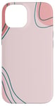 Coque pour iPhone 14 Rose Saumon Boho Neutre Ligne Art Formes Géométriques