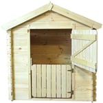 Cabane enfant exterieur 1.1m2 - Maisonnette en bois pour enfants sans plancher - Cabane bois enfant 146x112xH143cm - Maison enfant exterieur Timbela