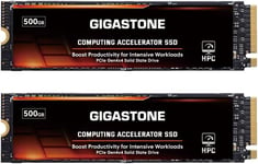 Hpc Computing M.2 Ssd 500Go (Lot De 2) Pcie 4.0 Nvme Ssd Host Memory Buffer Cache Accélérer Le Codage De Vitesse Big Data Charges De Travail Intensives,5000Mo/S Disque Ssd Interne Slc