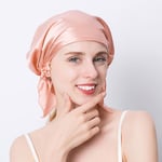 (One SizeTumman pinkki) 100 % Natural Mulberry Silk Night Silk Cap unilappu Pure Silk Hair Wrap Sleeping Pipo Naisten Tytölle 19 Äiti