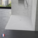 KINEDO Receveur antidérapant 160 x 90 Kinestone biolith rectangle blanc