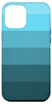 Coque pour iPhone 12 Pro Max Palette de rayures bleu turquoise menthe minimaliste moderne