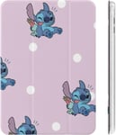 Stitch Pu Ipad Case 2020 Antichoc Veille/Réveil Automatique Ipad 10.2 Pouces Réglage De L'angle Mignon Transparent Personnage Housse De Protection