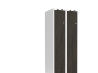 Garderob 2x300 mm Rakt tak 2-styckig pelare Z-dörr Laminatdörr Nocturne trä Cylinderlås