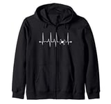 Drone Heartbeat Drone Pilot Gifts Zip Hoodie