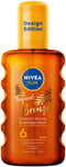 NIVEA SUN Tropical Bronze Oil Spray SPF 6 (200 ml), Sun Protection for Long-L...