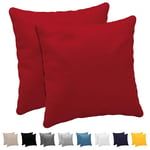 Dreamzie Taie Oreiller 50x50 cm (Lot de 2) 100% Coton Jersey 150 GSM - Rouge - Taie d'oreiller 50 x 50 Coton - Housse de Coussin Résistant et Hypoallergénique pour Oreiller