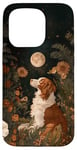 Coque pour iPhone 15 Pro Nova Scotia Toller Moon Flowers Cottagecore Chien Maman