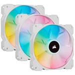 Corsair iCUE SP120 RGB Elite 120mm High Performance Addressable Triple Fan Pack White - CO-9050137-WW