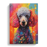 Poodle Hard Edge Painting Art Canvas Print for Living Room Bedroom Home Office Décor, Wall Art Picture Ready to Hang, 30x20 Inch (76x50 cm)