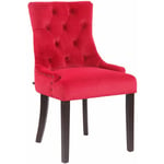 Fauteuil à déjeuner de style Chesterfield dans le dossier haut en velours couleurs élégantes différentes couleurs Couleur : Rouge