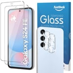 Natbok 2+2 Pack Tempered Glass for Samsung Galaxy S24 FE Screen Protector & Camera Lens Protector,9H Hardness,Ultra Resistant,Anti-Fingerprints,No Bubbles,HD-Clear Phone Film for Samsung S24 FE