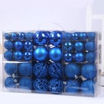 3-6cm Set med 100 PVC Julgranskulor Ljusa Matta Kulor Ihåliga Färgglada pvc box pack of 100 (Sapphire Blue)