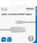 Deltaco USB-C - DisplayPort cable  4K UHD  gold plated  1m  white