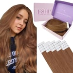 Fshine Extensions de Cheveux Humains 22 Pouces 55cm Couleur 330 Rouge Cramoisi Profond 50g 20 Pièces Ruban Double Face dans les Extensions de Cheveux Naturels Vrais Cheveux Humains