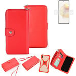 2in1 cover wallet + bumper for Motorola Moto G73 5G Phone protective Case red