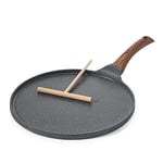 SENSARTE Poêle à Crêpes avec Revêtement Antiadhésive en Granit Suisse 26cm, Induction, Crêpière avec Répartisseur de Pâte, Poignée Confortable et Ergonomique, sans PFOA et PFOS