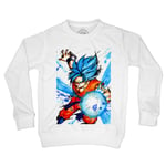 Sweat-Shirt Enfant God Goku Dragon Ball Super Cheveux Bleu Sangoku Dbz Manga