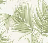 Michalsky Living Dream Again 365051 36505-1 Papier peint intissé Motif palmier Aspect jungle Crème/blanc/vert 10,05 x 0,53 m Fabriqué en Allemagne