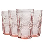 Bormioli Rocco 8x Romantic Highball Glasses Boho Water Tumblers 475ml Red