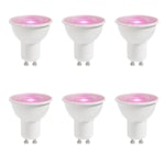 Smart GU10 Colour 2200-6500 Kelvin 380 Lumen Light Bulb in White 6 Pack