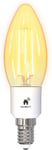 QNECT Smart Home LED-filamentlampa, E14,  WiFi 2,4GHz, 4,5W, dimbar, vit