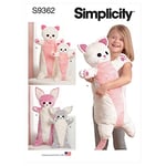 Simplicity SS9362OS UNDEFINED Oreiller en peluche pour chaton et chihuahua Corps cylindrique à câliner avec ventre contrasté