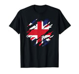 Union Jack British Flag Torn Scratched Effect Men's Women's T-Shirt