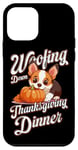 Coque pour iPhone 12 mini Puppy Woofing Down pour le dîner de Thanksgiving