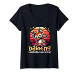 Womens Funny Christmas Reindeer Dancing - Dabbing Through The Snow V-Neck T-Shirt