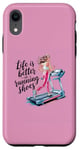 Coque pour iPhone XR Life is Better in Running Shoes Gym Workout Tapis de course