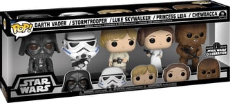 Figurine Funko Pop - Star Wars 4 : Un Nouvel Espoir - Darth Vader / Stormtrooper / Luke Skywalker / Princess Leia / Chewbacca - 5 Pack (64122)