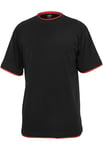 Urban Classics Homme Contrast Tall Tee T shirt, Multicolore (Blk/Red), 3XL Grande taille EU