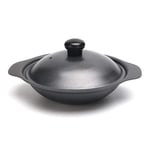 DJ-MJJ Cast Iron Mini Wok with Lid 18cm / 20cm / 22cm / 24cm / 26cm/28cm/30cm for Stove Top Induction Cooker, Table Presentation Wok for single/multi-user (Color : Black, Size : 18cm)