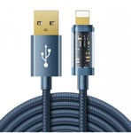 Joyroom USB-kabel - Lightning för laddning/dataöverföring 2,4A 20W 2m blå (S-UL012A20)