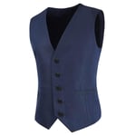 AIMEE7 Manteau Gilet Costume Classique Homme Grande Taille Veste de Costume sans Manches Boutonnage Couleur Unie Gilet de Blazer Élégant M-5XL (M, Marine)