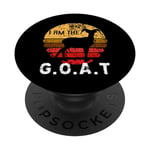 I Am The G.O.A.T. Greatest of All Time Vintage Retro Sunset PopSockets PopGrip Interchangeable