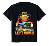 Youth Monster Truck 5 Year Old Shirt 5th Birthday Boy Monster Car T-Shirt