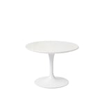 Knoll - Saarinen Low Round Table For Outdoor, H: 36 cm, Ø 51 cm, Vitt underrede - Soffbord utomhus - Eero Saarinen - Vit - Metall/Plast