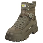 Buffalo Aspha Com1 Mi Vegan Womens Platform Boots in Khaki - 4 UK