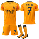 24-25 Real Madrid borta barn vuxen ny säsong senaste fotbollströjor kit No.7 Vini JR. XL