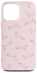 iPhone 13 Pro Max Chic Gold Dachshund Wiener Dog Doxie Sausage Dog Pattern Case